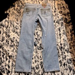Custom Mens Wrangler Jeans, Flame pockets, baggy fit